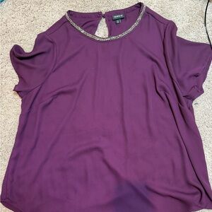 Torrid Rich Plum Blouse with Embellished Neckline